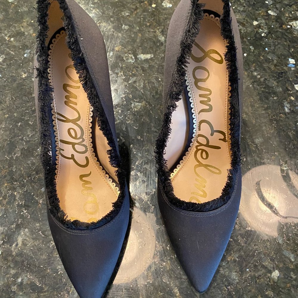 Sam Edelman Black Satin High Heels